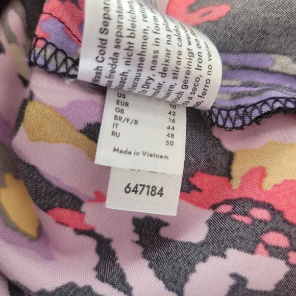 Cowl Neck Slip Dress - Desert Ikat Black Size 10 - Picture 14 of 16